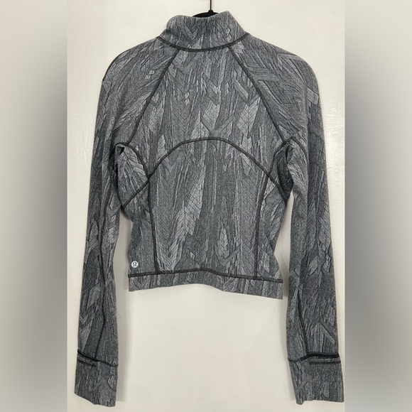 Lululemon Its Rulu Run Cropped Half Zip Chevron Mini Jacquard Starlight Size 6 - Picture 5 of 7